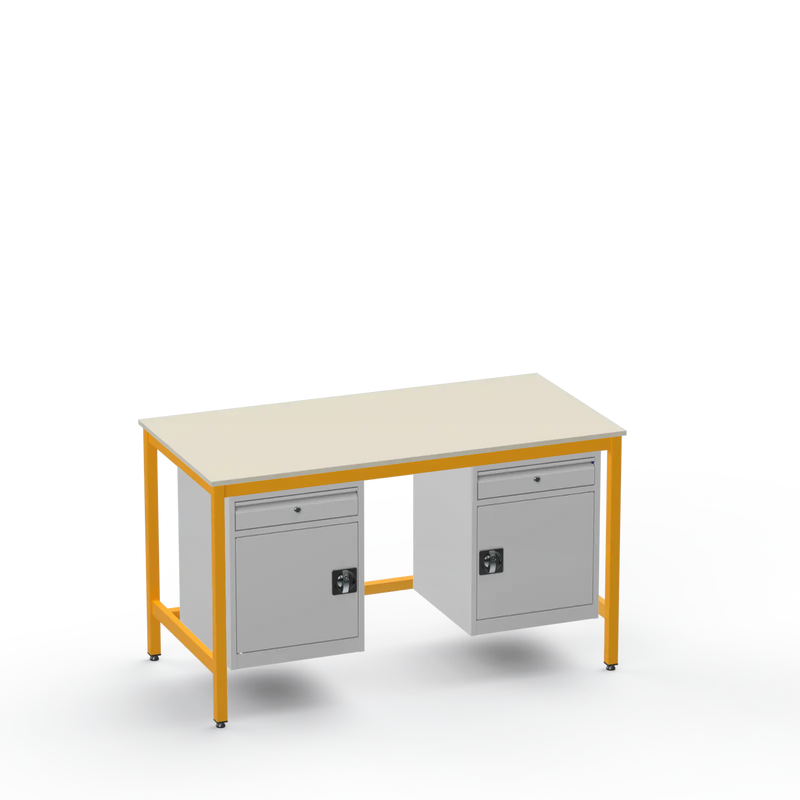Medium Duty Workbench | Laminate Worktop | 2 Cupboards & 2 Drawers