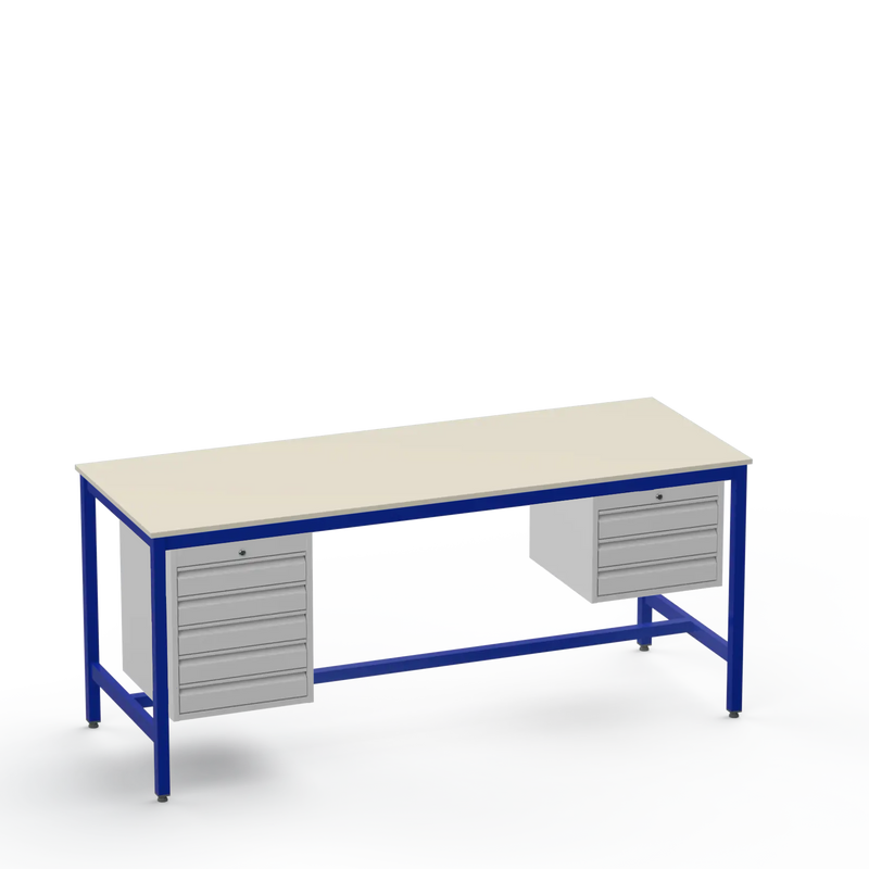 Medium Duty Workbench | Laminate Worktop | 5 Drawers & 3 Drawers