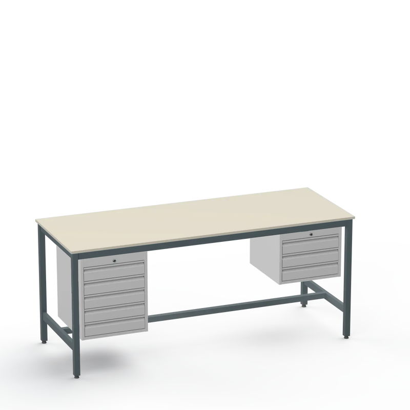 Medium Duty Workbench | Laminate Worktop | 5 Drawers & 3 Drawers