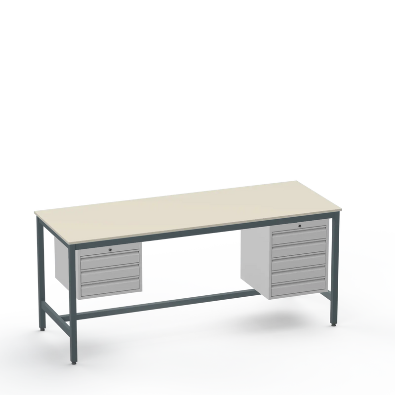 Medium Duty Workbench | Laminate Worktop | 3 Drawers & 5 Drawers