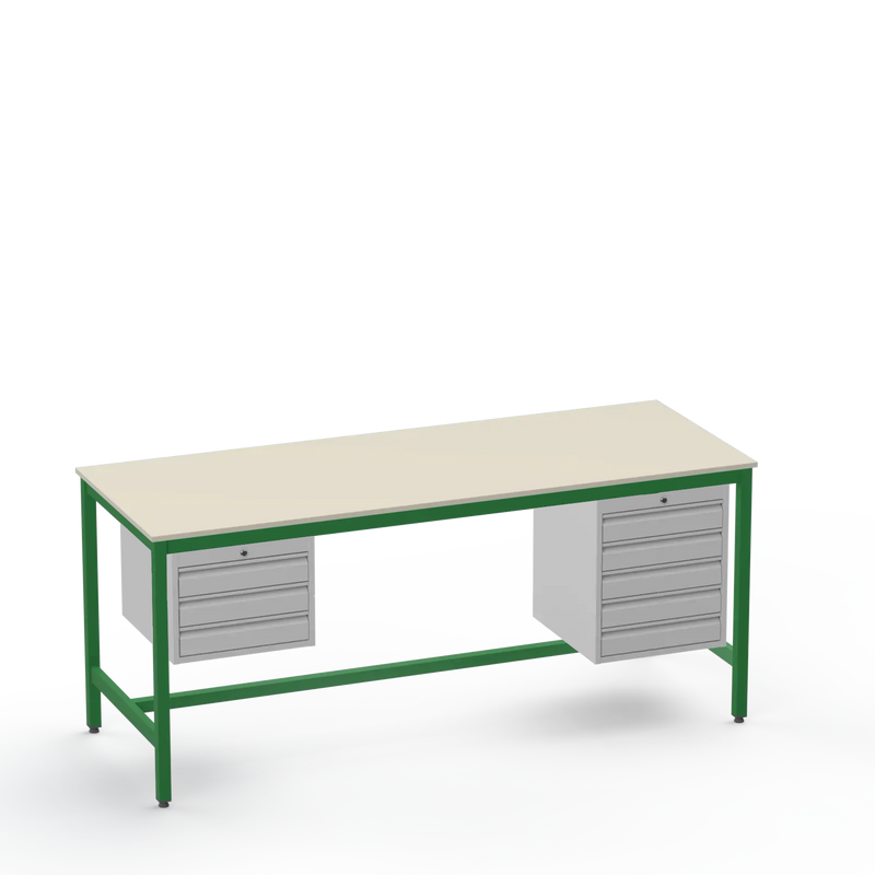 Medium Duty Workbench | Laminate Worktop | 3 Drawers & 5 Drawers