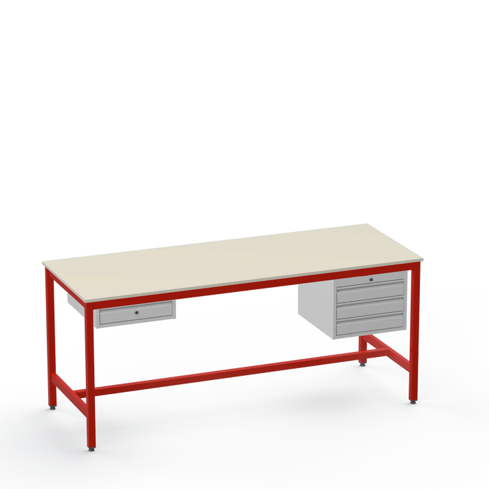 Medium Duty Workbench | Laminate Worktop | 1 & 3 Drawer Units