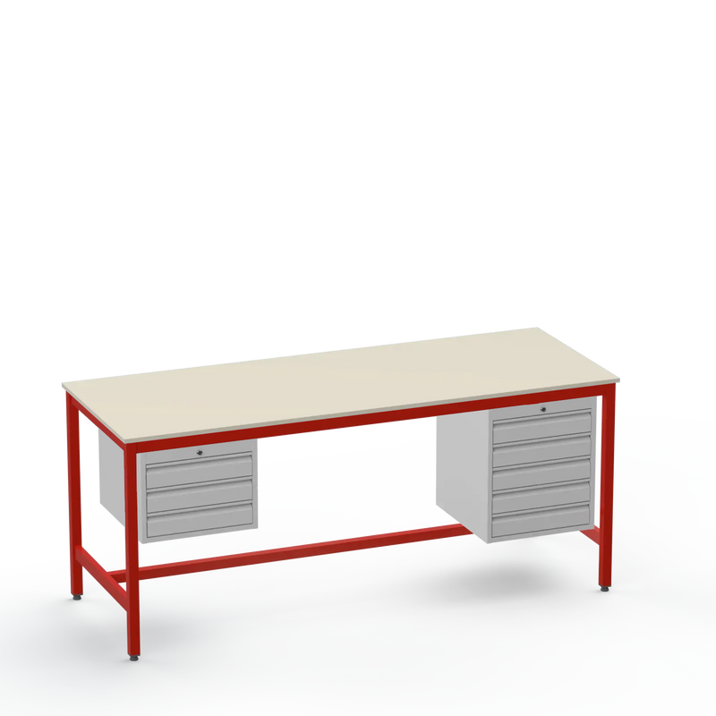 Medium Duty Workbench | Laminate Worktop | 3 Drawers & 5 Drawers