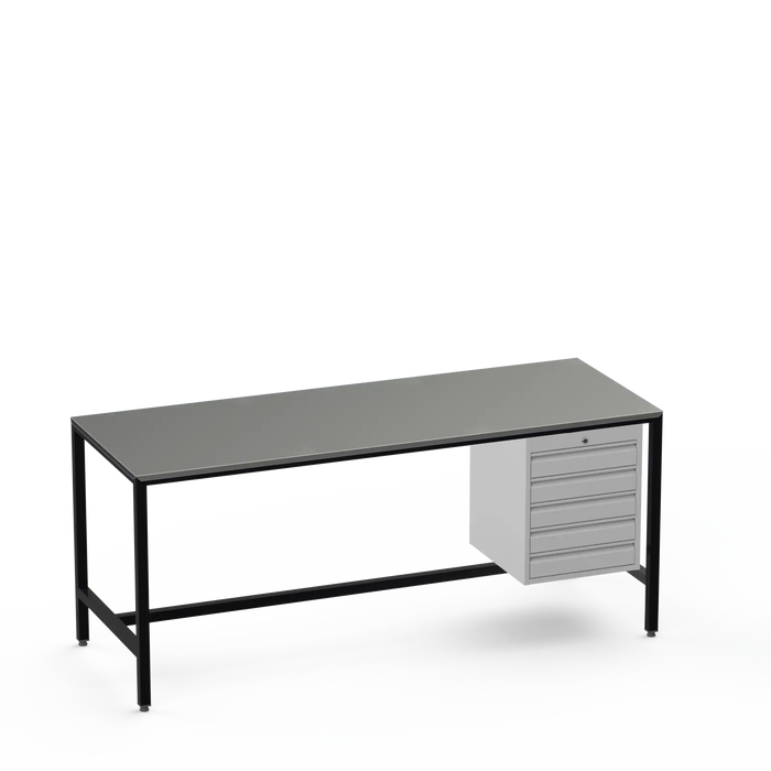 Medium Duty Workbench | Steel Worktop | 5 Drawers