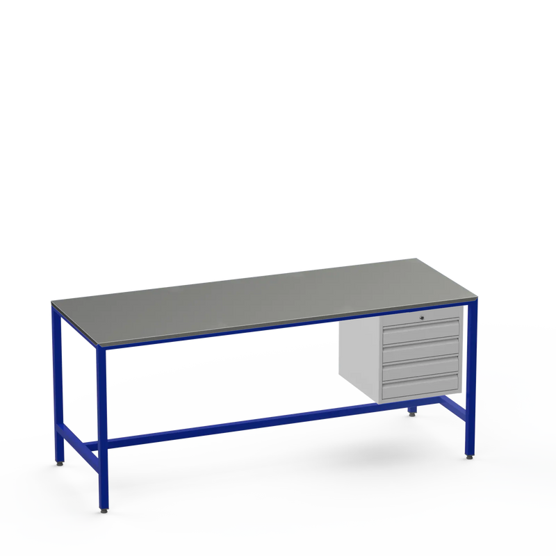 Medium Duty Workbench | Steel Worktop | 4 Drawers