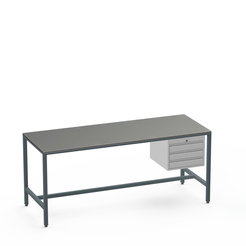 Medium Duty Workbench | Steel Worktop | 3 Drawers