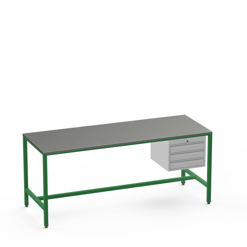 Medium Duty Workbench | Steel Worktop | 3 Drawers