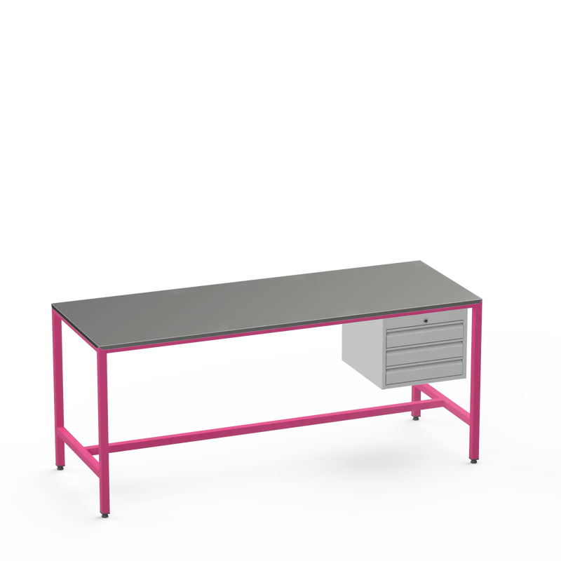 Medium Duty Workbench | Steel Worktop | 3 Drawers