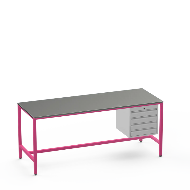 Medium Duty Workbench | Steel Worktop | 4 Drawers