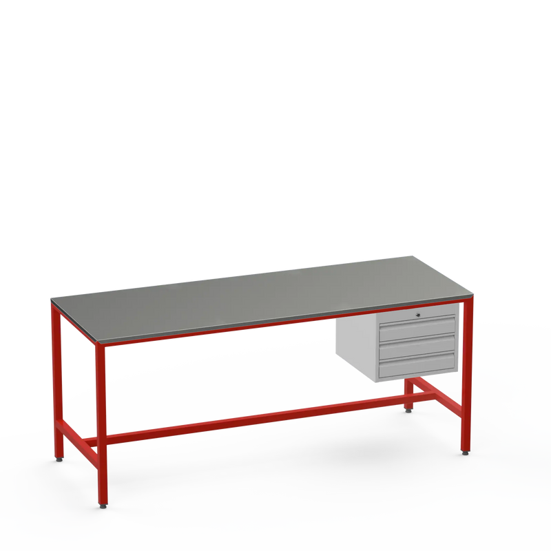 Medium Duty Workbench | Steel Worktop | 3 Drawers