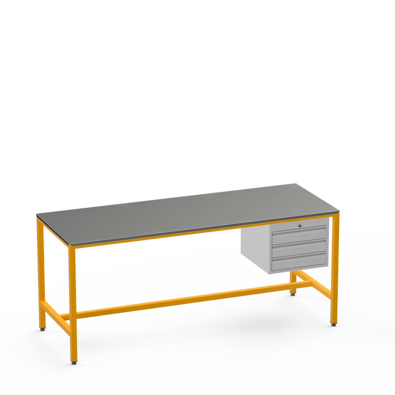 Medium Duty Workbench | Steel Worktop | 3 Drawers