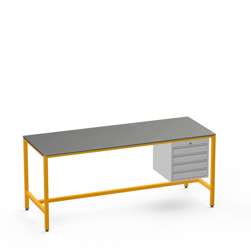 Medium Duty Workbench | Steel Worktop | 4 Drawers