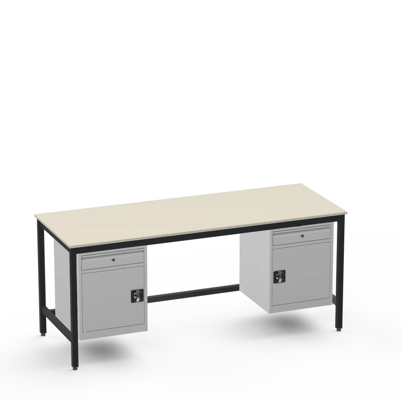 Medium Duty Workbench | Laminate Worktop | 2 Cupboards & 2 Drawers