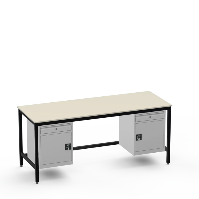 Medium Duty Workbench | Laminate Worktop | 2 Cupboards & 2 Drawers