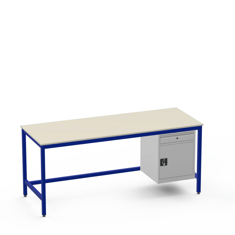 Medium Duty Workbench | Laminate Worktop | Cupboard & Drawer