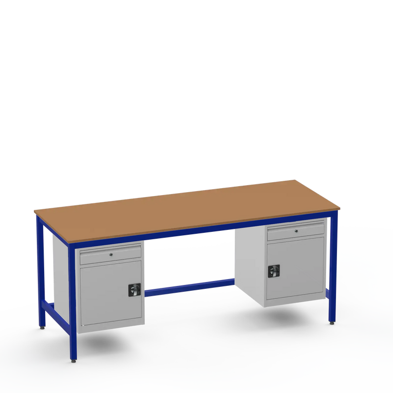 Medium Duty Workbench | MDF Worktop | 2 Cupboards & 2 Drawers