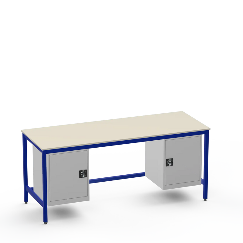 Medium Duty Workbench | Laminate Worktop | 2 Cupboards