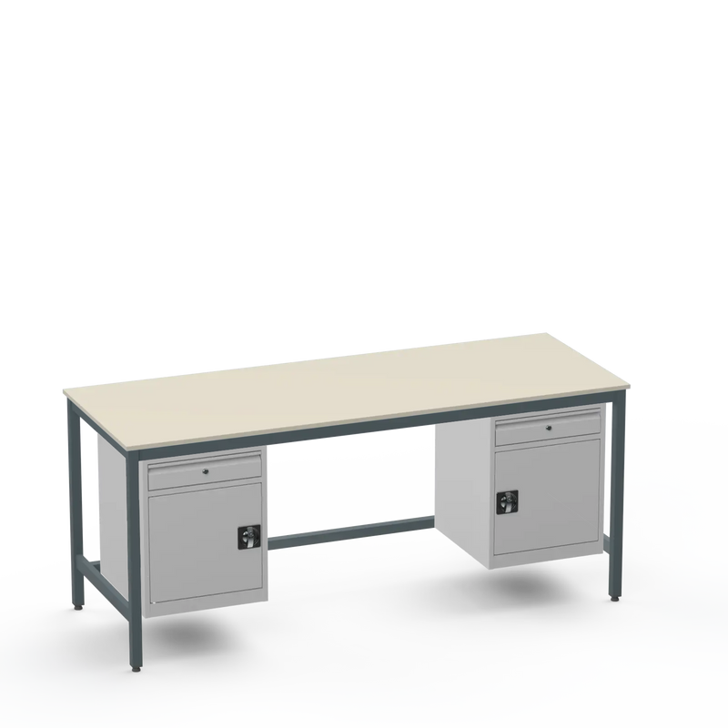 Medium Duty Workbench | Laminate Worktop | 2 Cupboards & 2 Drawers