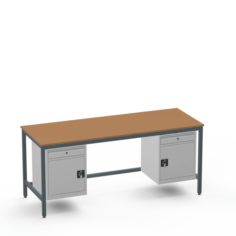 Medium Duty Workbench | MDF Worktop | 2 Cupboards & 2 Drawers
