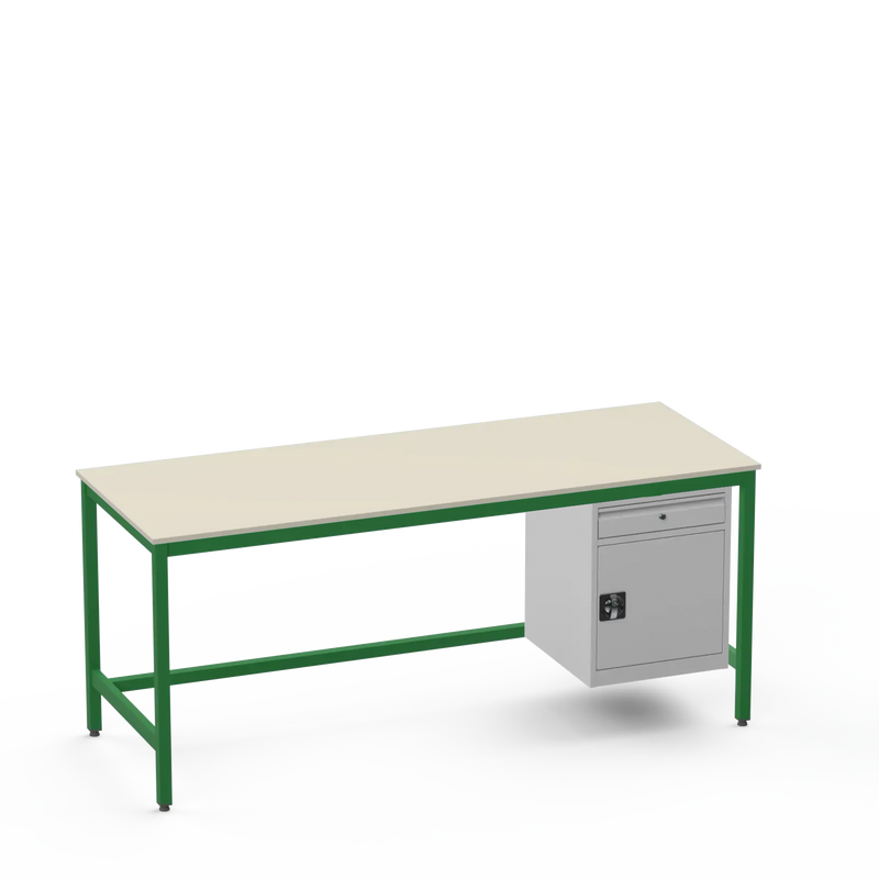 Medium Duty Workbench | Laminate Worktop | Cupboard & Drawer