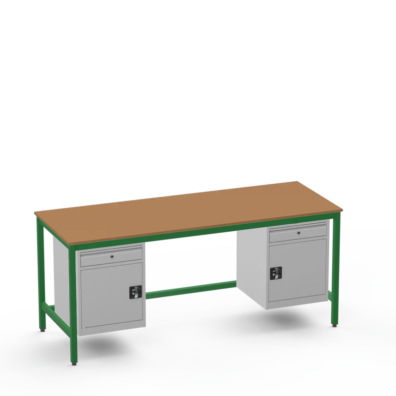 Medium Duty Workbench | MDF Worktop | 2 Cupboards & 2 Drawers