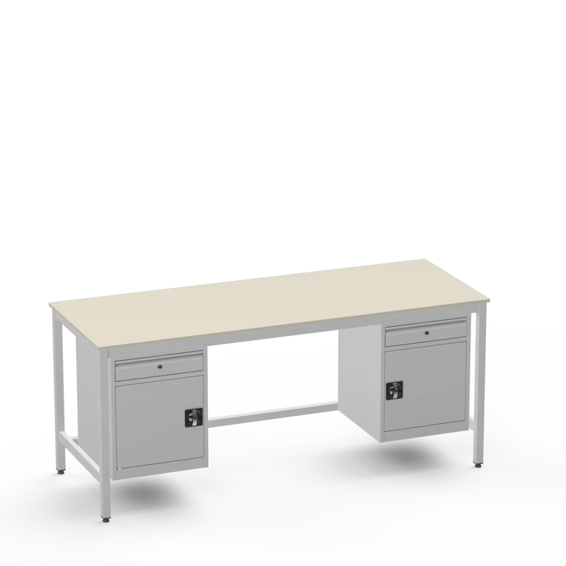 Medium Duty Workbench | Laminate Worktop | 2 Cupboards & 2 Drawers
