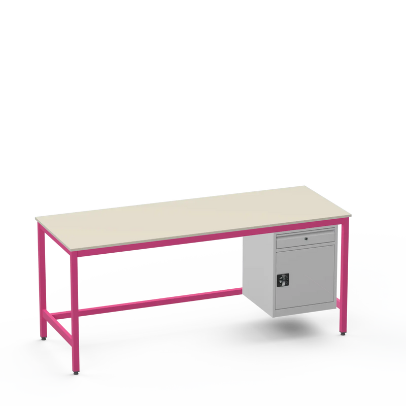 Medium Duty Workbench | Laminate Worktop | Cupboard & Drawer