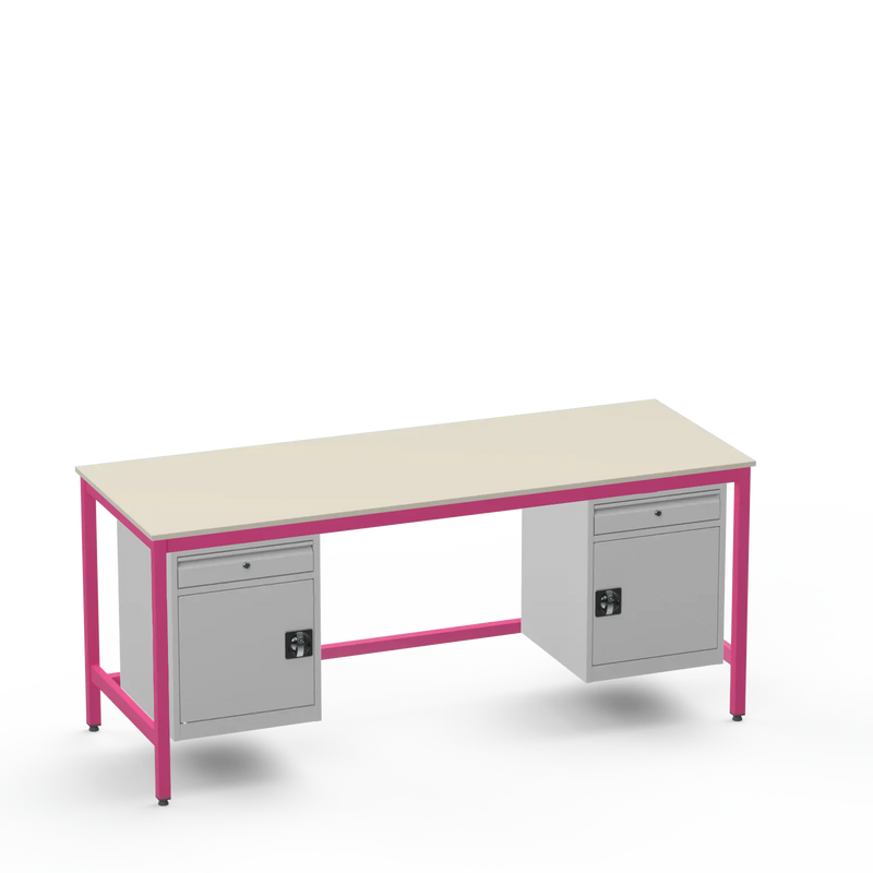 Medium Duty Workbench | Laminate Worktop | 2 Cupboards & 2 Drawers