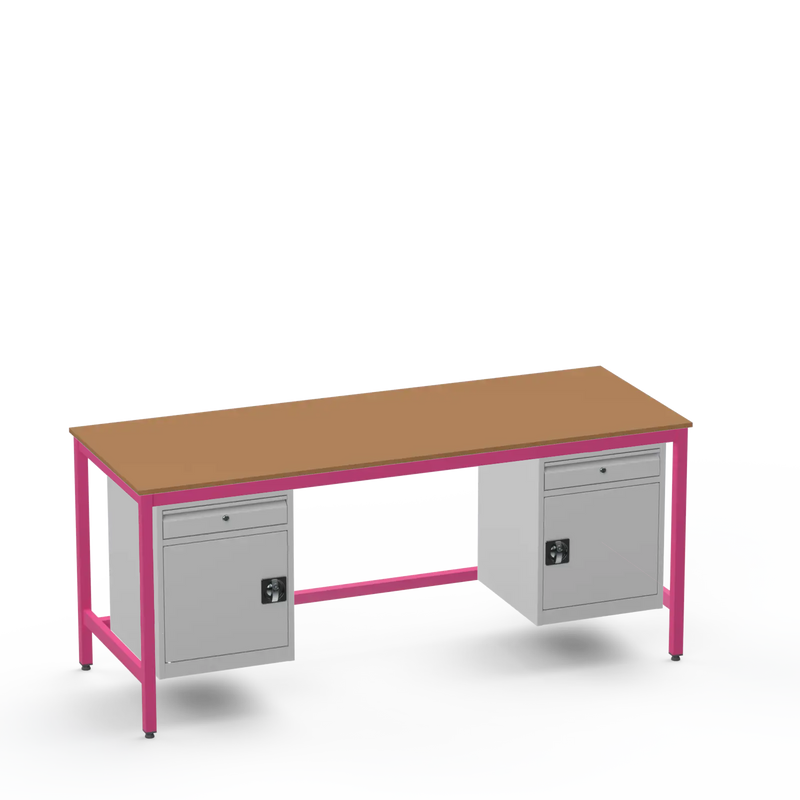 Medium Duty Workbench | MDF Worktop | 2 Cupboards & 2 Drawers