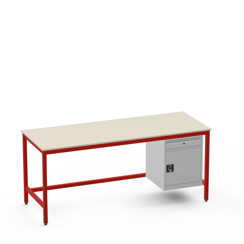 Medium Duty Workbench | Laminate Worktop | Cupboard & Drawer