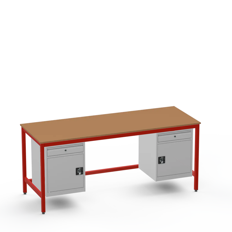 Medium Duty Workbench | MDF Worktop | 2 Cupboards & 2 Drawers