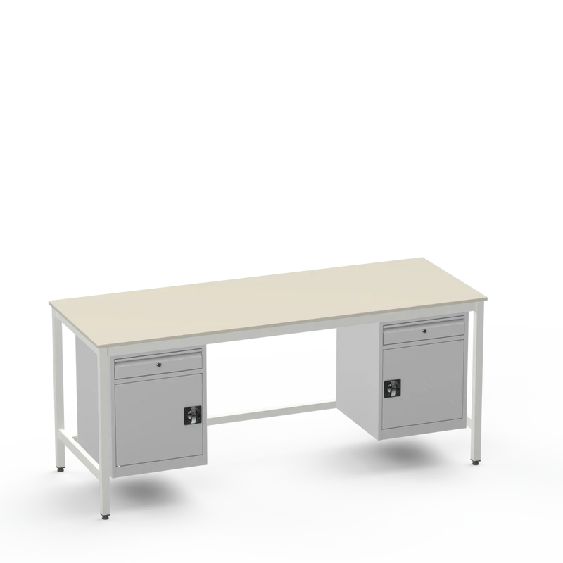 Medium Duty Workbench | Laminate Worktop | 2 Cupboards & 2 Drawers