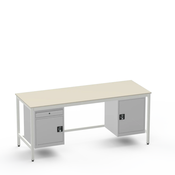 Medium Duty Workbench | Laminate Worktop | 2 Cupboards & Drawer