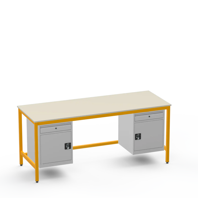 Medium Duty Workbench | Laminate Worktop | 2 Cupboards & 2 Drawers