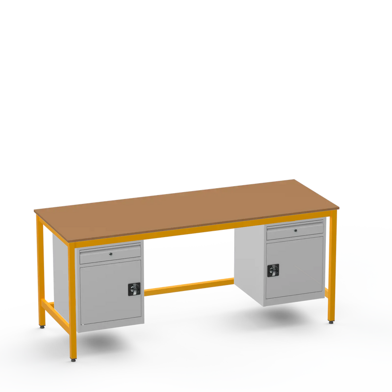 Medium Duty Workbench | MDF Worktop | 2 Cupboards & 2 Drawers