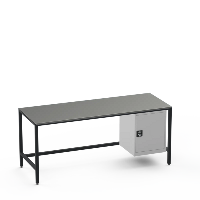 Medium Duty Workbench | Steel Worktop | Cupboard