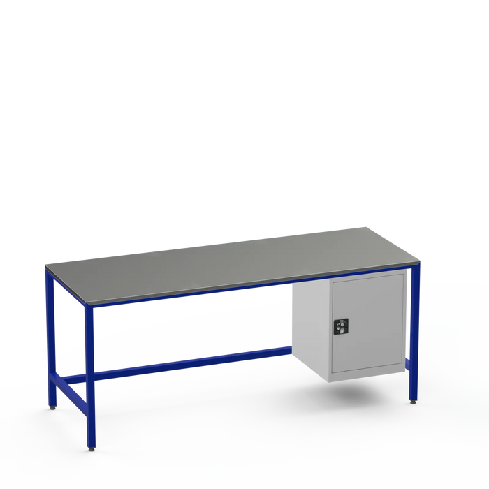 Medium Duty Workbench | Steel Worktop | Cupboard