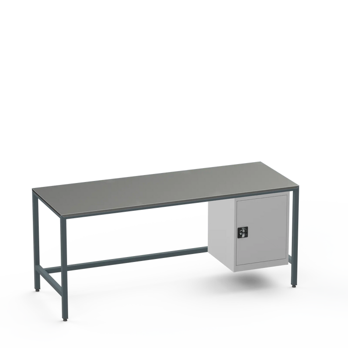 Medium Duty Workbench | Steel Worktop | Cupboard