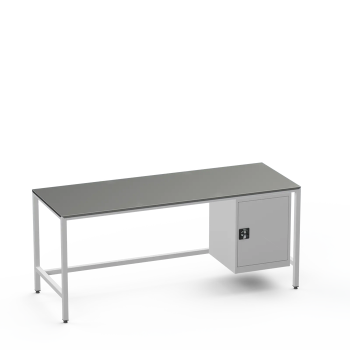 Medium Duty Workbench | Steel Worktop | Cupboard