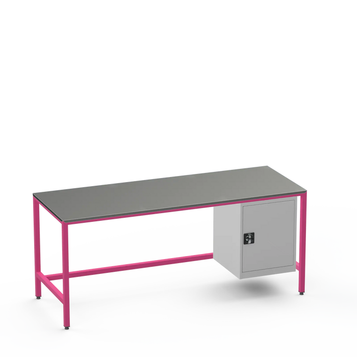 Medium Duty Workbench | Steel Worktop | Cupboard