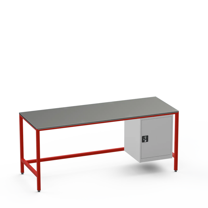 Medium Duty Workbench | Steel Worktop | Cupboard