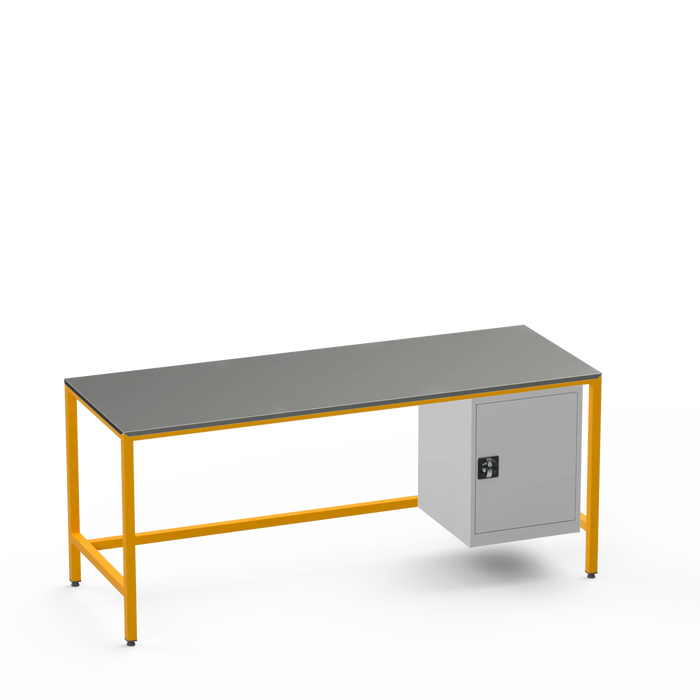 Medium Duty Workbench | Steel Worktop | Cupboard
