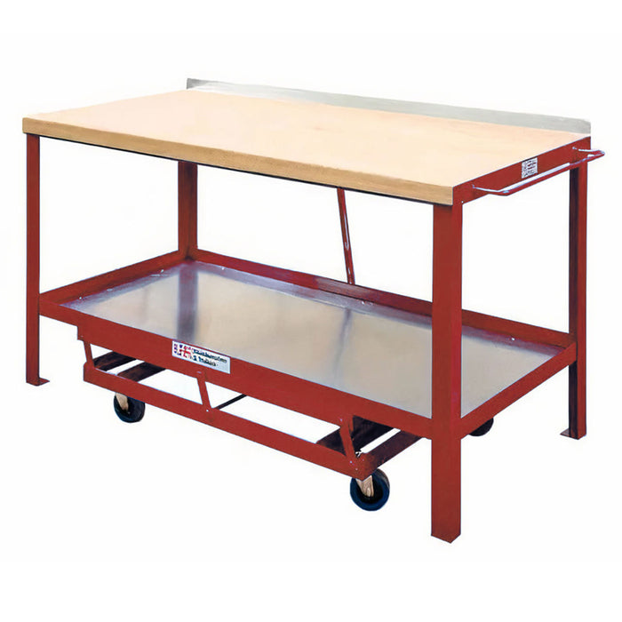 Mobile Workbench With Hard Wooden Top